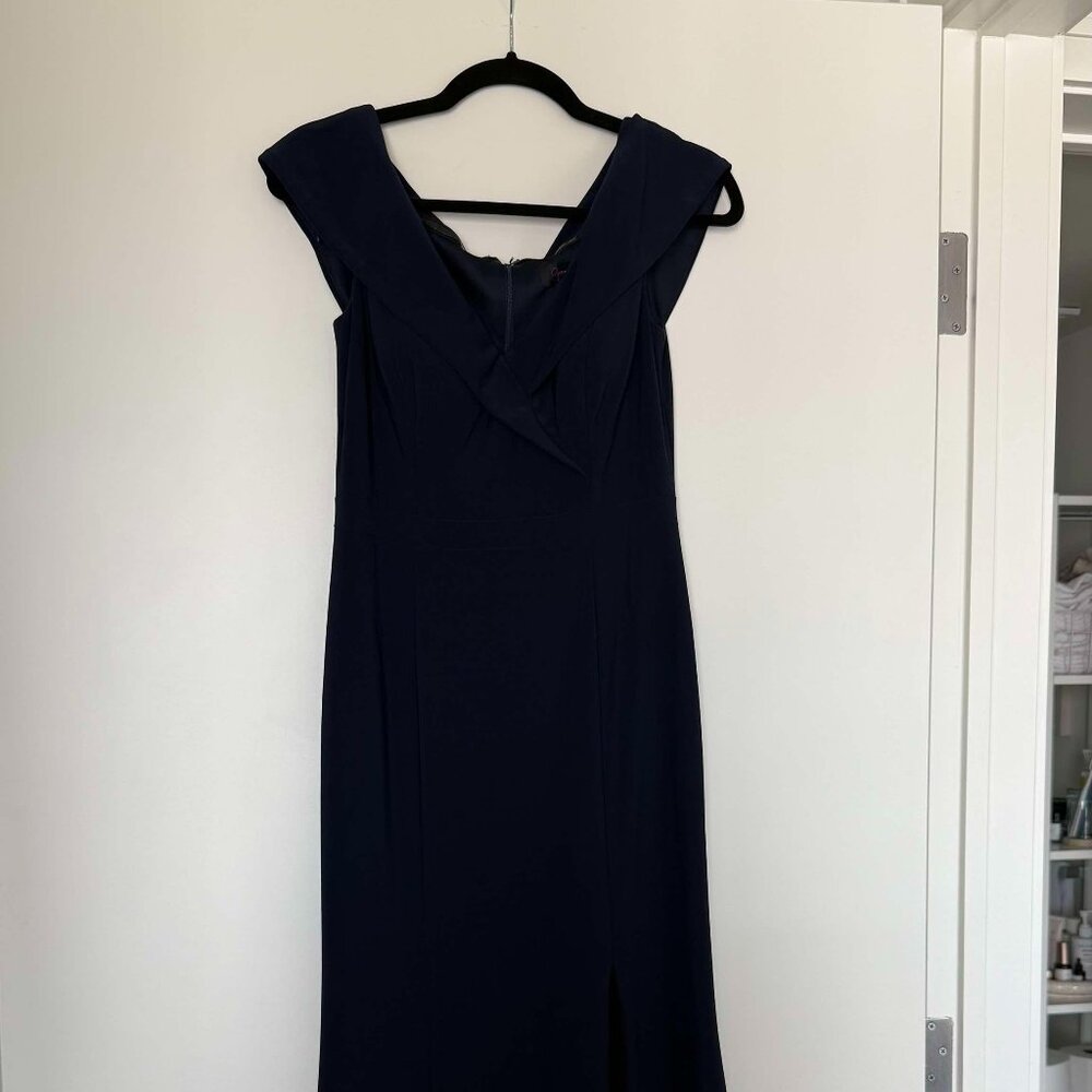 Aqua Off-The-Shoulder Gown (tailored for 5'1)
